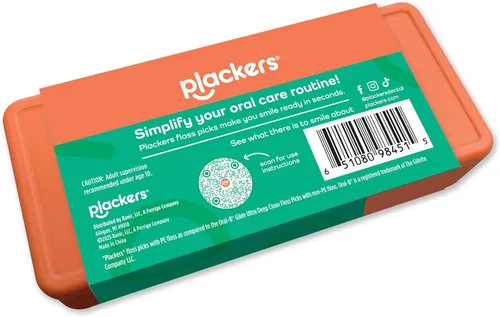 Vista 9 de Plackers Micro Mint - Púas de hilo dental con estuche de viaje, 12 unidades (el color puede variar) Tuffloss sin PTFE, se adapta a dientes