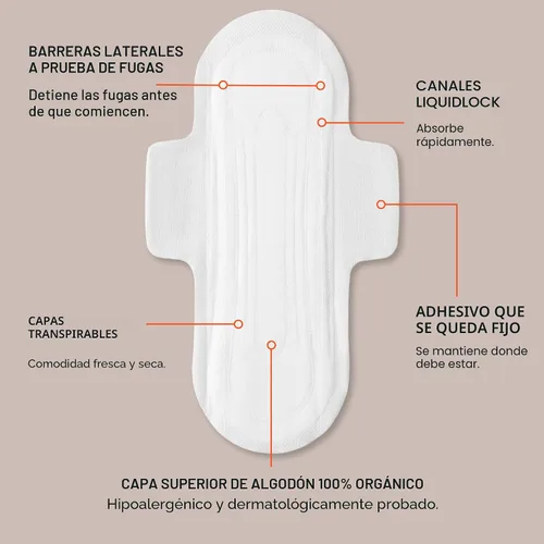 Vista 7 de Cora Almohadillas de algodón 100% orgánico (36 superalmohadillas)