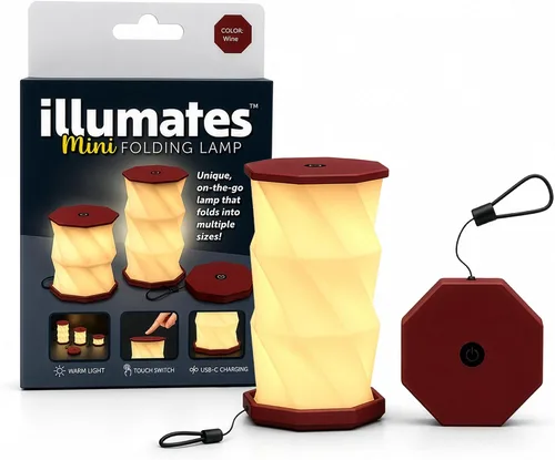 Vista 22 de Origami - Lámpara de escritorio LED plegable expandible – USB recargable y portátil – Luz de control táctil regulable con altura ajustable de hasta