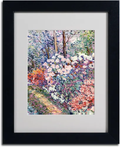 Vista 2 de Trademark Fine Art Manor Shadian - Lienzo decorativo para pared, diseño de flores en el bosque, con marco negro, 11 x 14 pulgadas