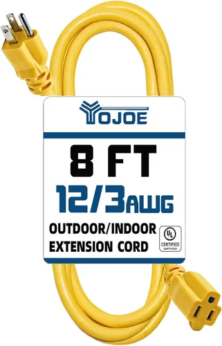 Vista 23 de YOJOE Extensión de cable para interiores y exteriores con extremo iluminado, cable resistente de 3 puntas 15A a prueba de inclemencias del tiempo