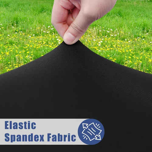 Vista 2 de Moosfor Paquete de 6 manteles cuadrados de elastano, manteles elásticos ajustables para pícnic, cubierta de mesa de patio elástica lavable para Negro