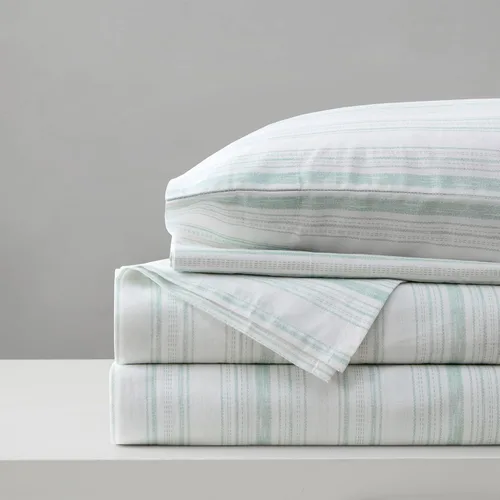 Vista 19 de Comfort Spaces Juego de sábanas 100% algodón transpirable, ligero, suave, con bolsillo elástico de 12 pulgadas que se adapta a colchones de hasta 14