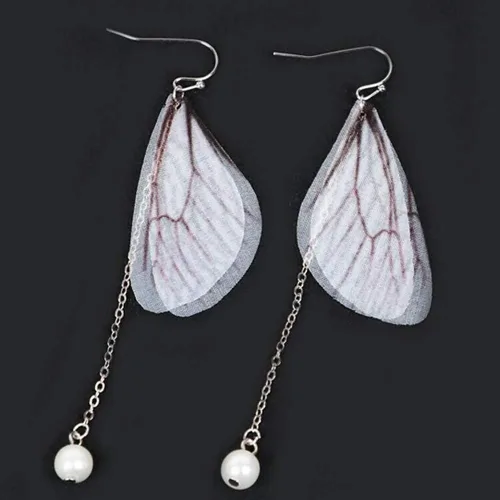 Vista 9 de AUEAR, Paquete de 50 dijes de ala de libélula para bricolaje, aretes, hallazgos, manualidades, clip para el cabello, Hilo