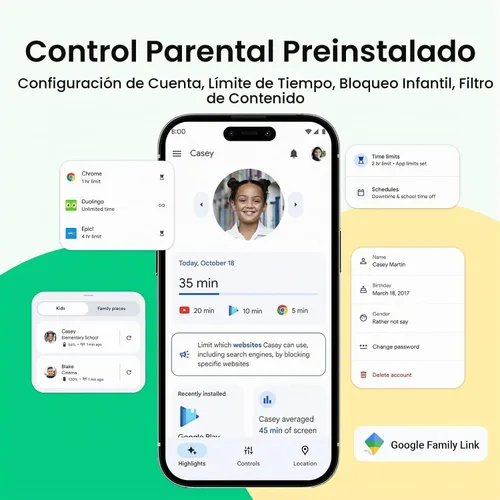 Vista 4 de CFVOCUY Tablet para niños 2026, tableta Android 15 de 10.1 pulgadas para niños, 8 GB de RAM, 64 GB de ROM (1 TB expandida), WiFi 6, aplicaciones Azul
