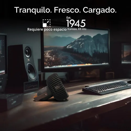 Vista 6 de Vornado FLY MOVE Ventilador recargable de mano, hasta 17 horas de duración de la batería en baja, 3 ajustes de velocidad, huella mínima, pequeño