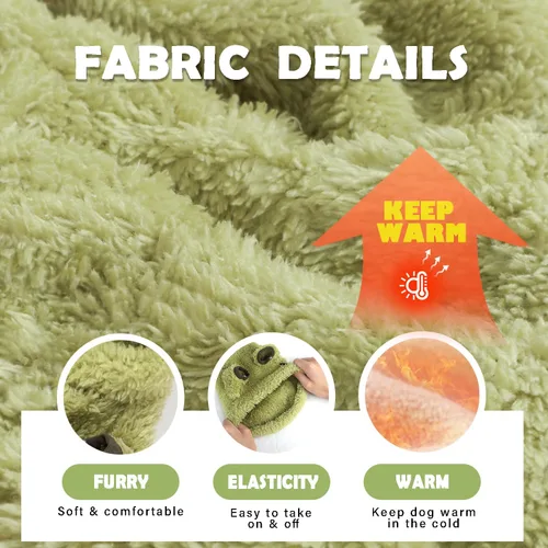 Vista 3 de Suéter de forro polar con capucha para perro, suéteres cálidos de terciopelo mullido, ropa de invierno para perros pequeños, hembra, niño, abrigos