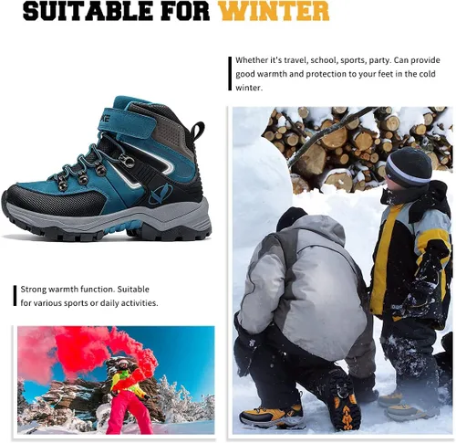 Vista 6 de Littleplum Boys Snow Boots Winter Waterproof Antiskid Boots Hiking Outdoor Shoes for Unisex Kids(Little KidBig Kid)