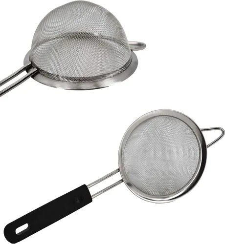 Vista 3 de Uniware - Colador de alimentos de malla de aceite de acero inoxidable de 5.5 in con mango largo