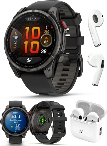 Vista 15 de PlayBetter Garmin Fenix 8 AMOLED (1.7", Plata/Whitestone) Reloj inteligente multideportivo GPS con pantalla táctil de 1.3” y auriculares