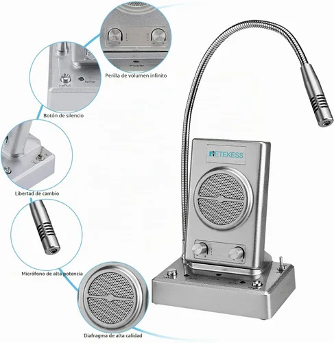 Vista 4 de Retekess TW102 Sistema de intercomunicación de ventana, intercomunicador