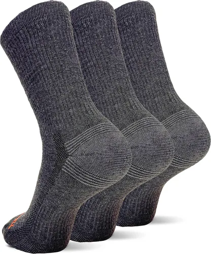 Vista 4 de Merrell Men's and Women's Recycled Everyday Half Cushion Socks-3 Pair Pack-Repreve Hiking Arch Support and Breathable Mesh
