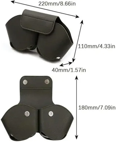Vista 5 de Funda de viaje portátil para Apple AirPod Max, color negro Cuero vegano duradero, funda de transporte