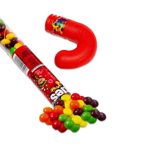 Vista 4 de Snackivore Mini Snickers - Tubo de bastón de caramelo, tubo de bastón de caramelo relleno de Skittles de Navidad y tubo de bastón de caramelo