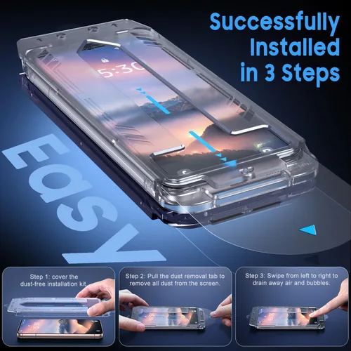 Vista 2 de Uyiton UnBreak-Glass - Protector de pantalla para Samsung Galaxy S22, soporte ultrasónico de huellas dactilares, marco de alineación automática