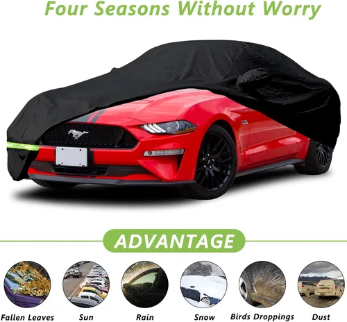 Vista 3 de YIXIN Fundas impermeables para automóvil 1994-2021 Ford Mustang GT/Shelby/Cobra/Bullitt/ECOBOOST 190T fundas adecuadas para cinturón 100%