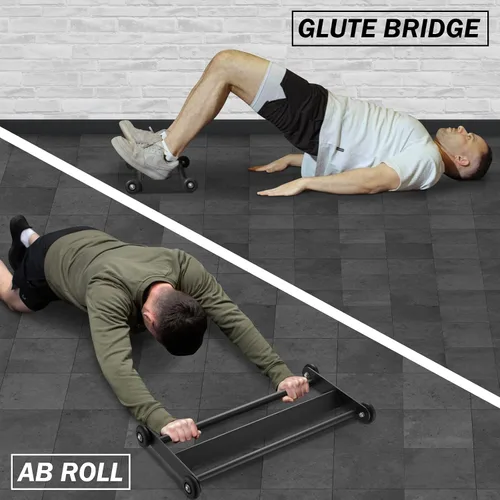 Vista 6 de GMWD Glider de jamón de glúteos, rodillo comercial para isquiotibiales con ruedas lisas, ruedas de ejercicio multifuncionales, gimnasio en casa