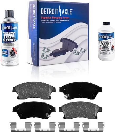 Vista 46 de Detroit Axle - Pastillas de freno para Ford F-150 99-03, 02 Lincoln Blackwood, Pastillas de freno de cerámica delanteras y traseras con repuesto