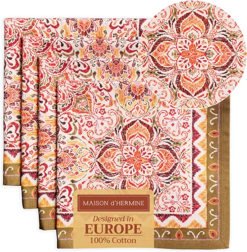 Vista 26 de Maison d' Hermine Juego de 4 servilletas de tela 100% algodón, suaves y duraderas, servilletas cuadradas reutilizables para uso diario, lavables