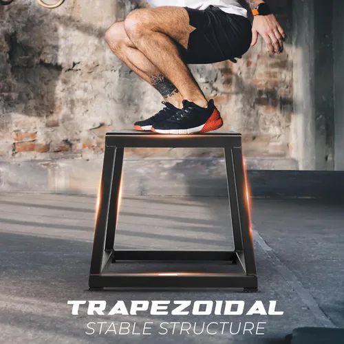 Vista 4 de Yes4All Metal Plyometric Box with 550lbs Capacity, Pre-Assembled, Plyo Jump Platform, Step Up Box for Workout Home Gym