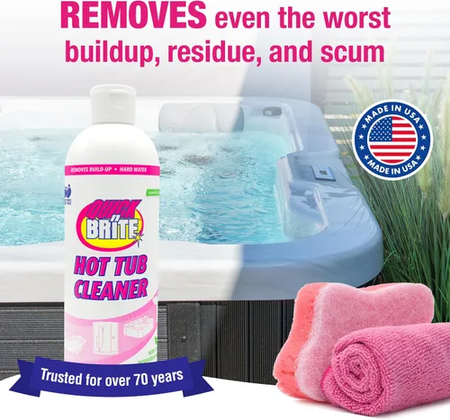 Vista 9 de Quick N Brite - Kit limpiador de bañera de hidromasaje resistente, gel de limpieza no abrasivo con esponja y paño, 16 onzas