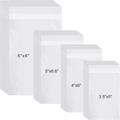 Vista 9 de Kosiz - 600 bolsas para violonchelo, 3 x 5 pulgadas, 5 x 7 pulgadas, 6 x 9 Bolsas de celofán de plástico transparente, autoadhesivas resellables