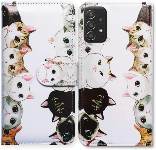 Vista 28 de Bcov Funda para Galaxy A52 5G, diseño de pájaro negro y verde con tapa para teléfono con ranura para tarjetas, soporte para Samsung Galaxy A52 5G