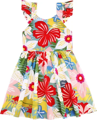Vista 30 de Vestido de verano para niña, de algodón, con diseño floral