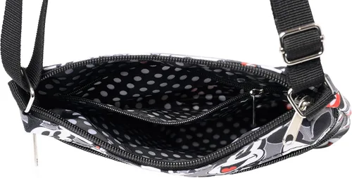 Vista 4 de Disney Bolso cruzado de Mickey Minnie Mouse con estampado de pasaporte y viaje gris