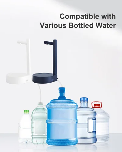 Vista 2 de Dispensador de agua de escritorio para botella de 5 galones, bomba de agua eléctrica portátil pequeña para jarra de 5 galones para el hogar, Azul