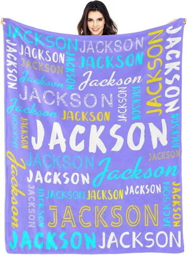 Vista 28 de Manta personalizada con nombre, manta personalizada con nombre y texto para adultos, niños, cumpleaños, Navidad, Día de la Madre, Padre, Día de San
