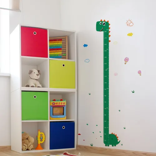Vista 5 de Calcomanía de vinilo autoadhesiva para pared de vivero de automóvil de dibujos animados, etiqueta engomada de la tabla de crecimiento del bebé
