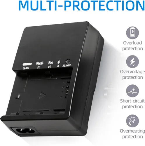 Vista 7 de Cargador LP-E6 para LC-E6 LC-E6E LC-E6N LP-E6NH Batería Compatible con Canon EOS R5 R6 6D 7D 5D 5DS 5DS R 60D 60DA 70D 80D 5D Mark III 90D Mark II