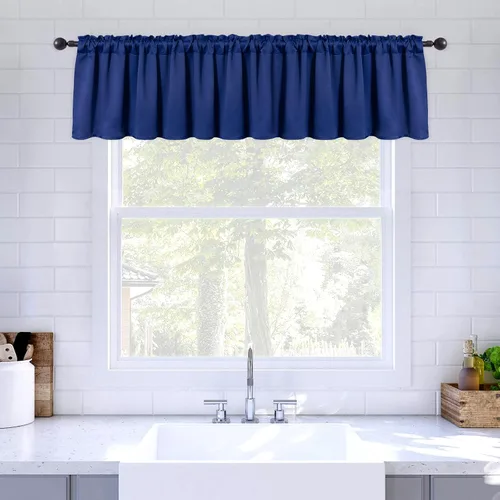 Vista 19 de MIULEE Cenefa opaca con bolsillo para cortinero, con aislamiento térmico, cortina corta para ventana pequeña y dormitorio, 42 x 18 pulgadas, 1 Beige