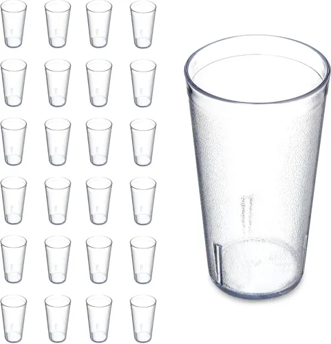 Vista 9 de Carlisle FoodService Products Vaso apilable con exterior de guijarros para cocina, restaurantes y comida rápida, plástico, 16 onzas, transparente