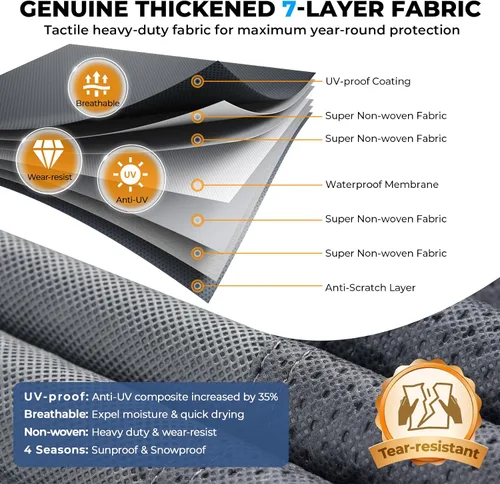 Vista 5 de RVMasking - Funda para remolque de viaje RV de 15-18 pies, cubierta de cámper de 7 capas extra gruesa, impermeable y resistente al viento
