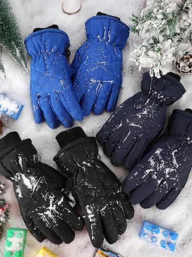 Vista 6 de Hicarer 3 pares de guantes de nieve impermeables para niños y niñas, guantes de esquí resistentes al viento para clima frío