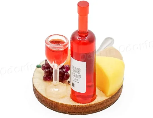 Vista 2 de Odoria 1/24 Accesorios de decoración de casa de muñecas en miniatura para vino y queso