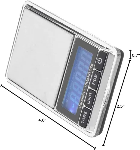 Vista 6 de Escala digital 17.64 oz/0.00 oz portátil de bolsillo mini LCD Balanza de peso - axGear