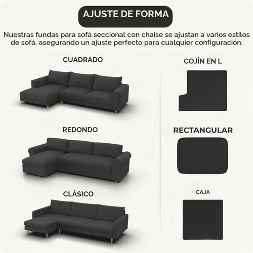 Vista 6 de PAULATO BY GA.I.CO. Funda de sofá modular, funda para sofá con diván en forma de L, fundas lavables para sofá esquinero, funda elástica de ajuste