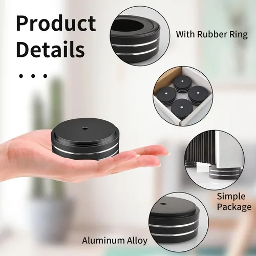 Vista 5 de Viborg Altavoces de alta fidelidad, almohadillas de aislamiento para pies de 2.283 x 0.866 in, 4 amortiguadores de audio de aluminio, aislador