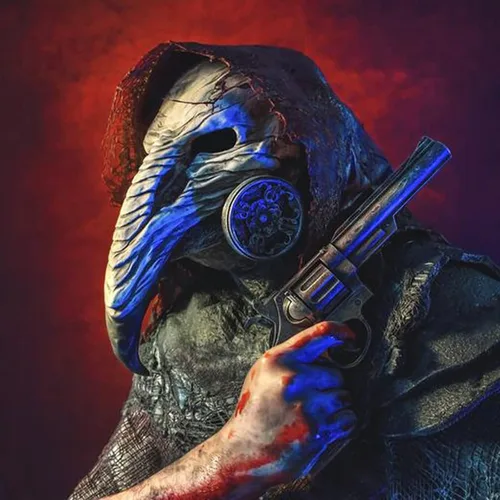 Vista 7 de Máscara de médico de la peste con capa negra, juego de 2 piezas, accesorios de disfraz de Halloween, máscaras de cosplay de emulsión