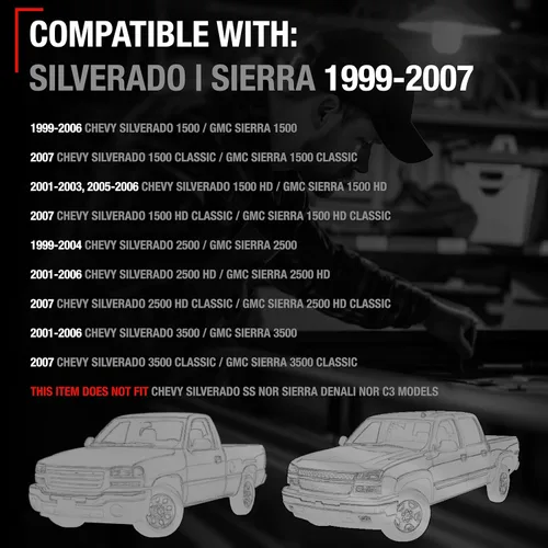 Vista 5 de T1A Panel para manija de puerta trasera con clip metálico - Compatible con Chevrolet Silverado 1500 2500 3500 1999-2006; 99-06 GMC Sierra 1500 2500