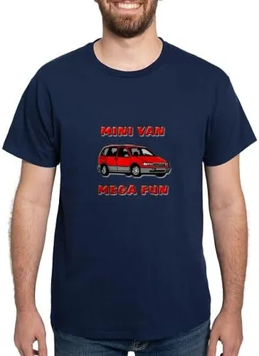 Vista 12 de CafePress Minivan Mega Fun T Shirt Men's 100% Cotton, Classic Graphic T Shirt Black