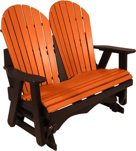 Vista 23 de Silla mecedora Aruba Adirondack de 2 pies, fabricada en Amish, madera de polietileno para exteriores, accesorios de acero inoxidable, fabricada