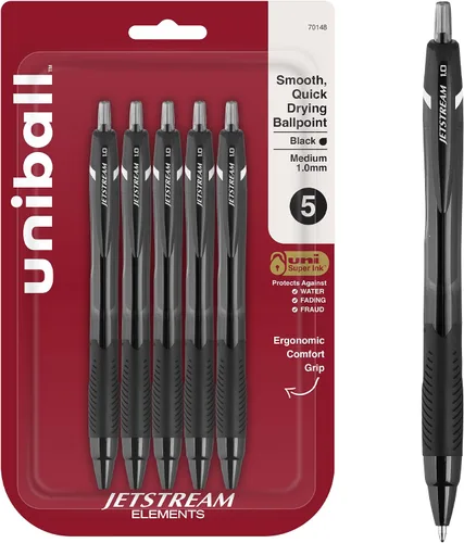 Vista 9 de Uniball Jetstream 101 - Bolígrafo de punta media (0.039 pulgadas), color rojo Hybrid ink: gel smoothness with quick-dry speed, smudge-resistant