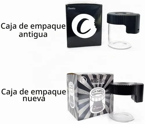 Vista 2 de Tarro de almacenamiento de vidrio transparente con sello LED, botella de vidrio ornamental con luz y aumento (Negro)