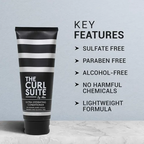 Vista 3 de The Curl Suite Acondicionador hidratante para mujeres, hombres y niños – Acondicionador de cabello perfecto para cabello rizado – Acondicionador