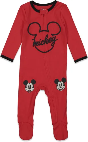 Vista 2 de Disney Mickey Mouse - Paquete de 2 overoles con cremallera para dormir y jugar para bebés