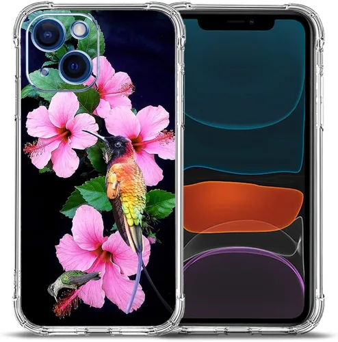 Vista 23 de Funda para iPhone 12, diseño de mariposas azules, rosas, protección contra caídas, a prueba de golpes, TPU de cuerpo completo, resistente a
